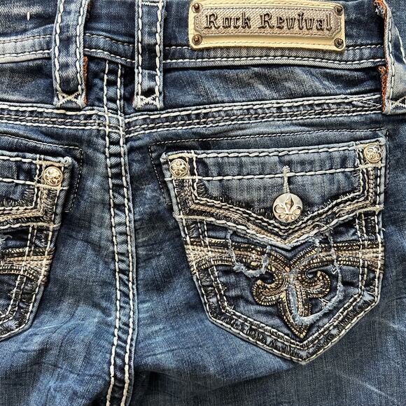 Rock Revival Sukara Bootcut whiskered wash womens Jeans 26 - Picture 4 of 7